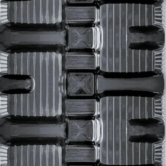 John Deere 333P skid steer rubber track – C-Block tread close-up