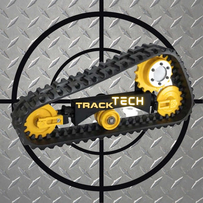OEM-precision rubber track fitment crosshair icon for skid steers and CTLs