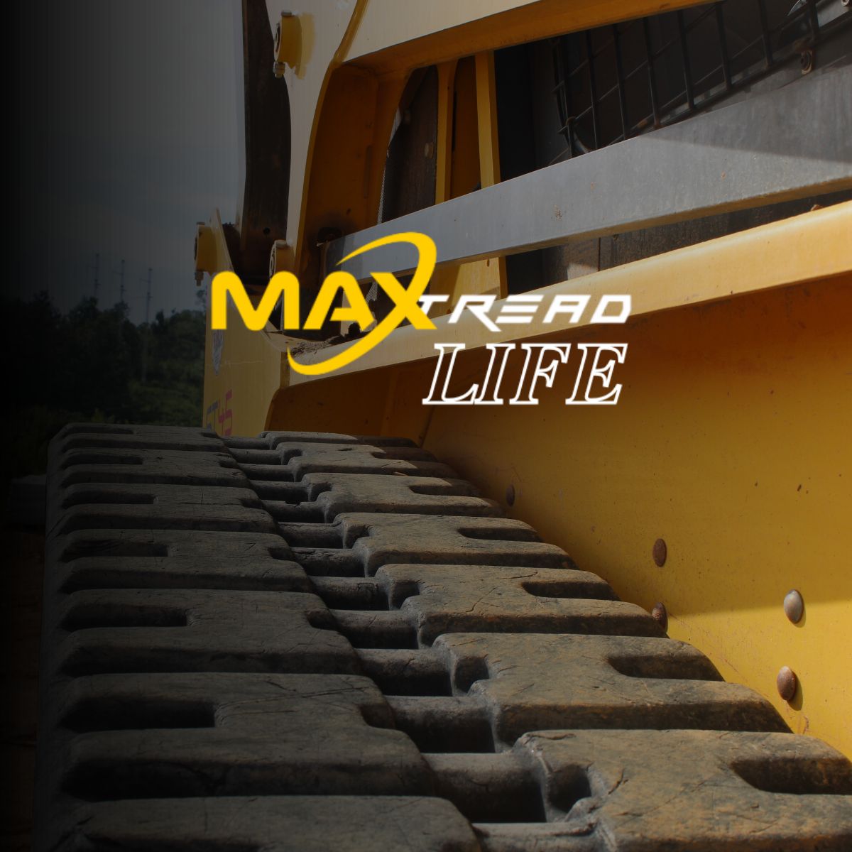 Close-up of Wacker ST45 compact track loader equipped with new rubber tracks designed for max tread life.