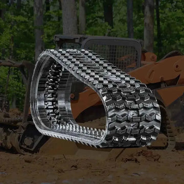 Rubber track cross-section showing steel cord construction