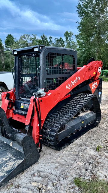 Kubota SVL97-2 compact track loader on 450x86x58 TrackTECH rubber tracks — customer install