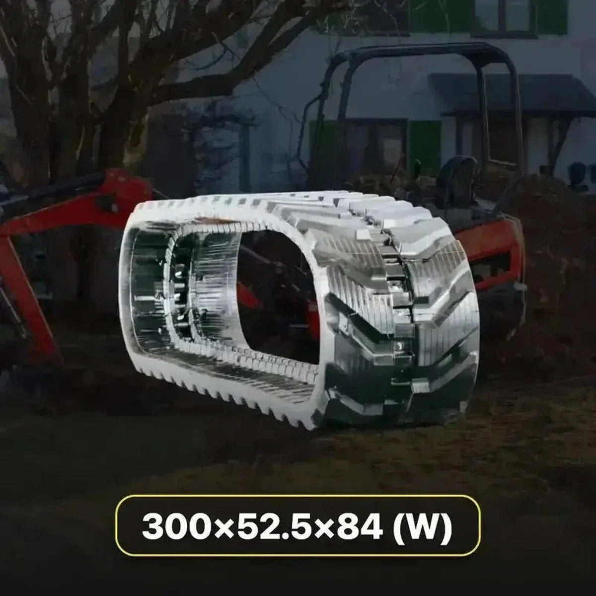 300x52.5Wx84 Rubber Tracks – 12" Heavy-Duty Mini Excavator