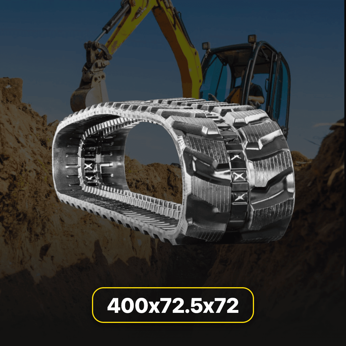 400x72.5x72 (B) | 16" Mini Excavator Tracks