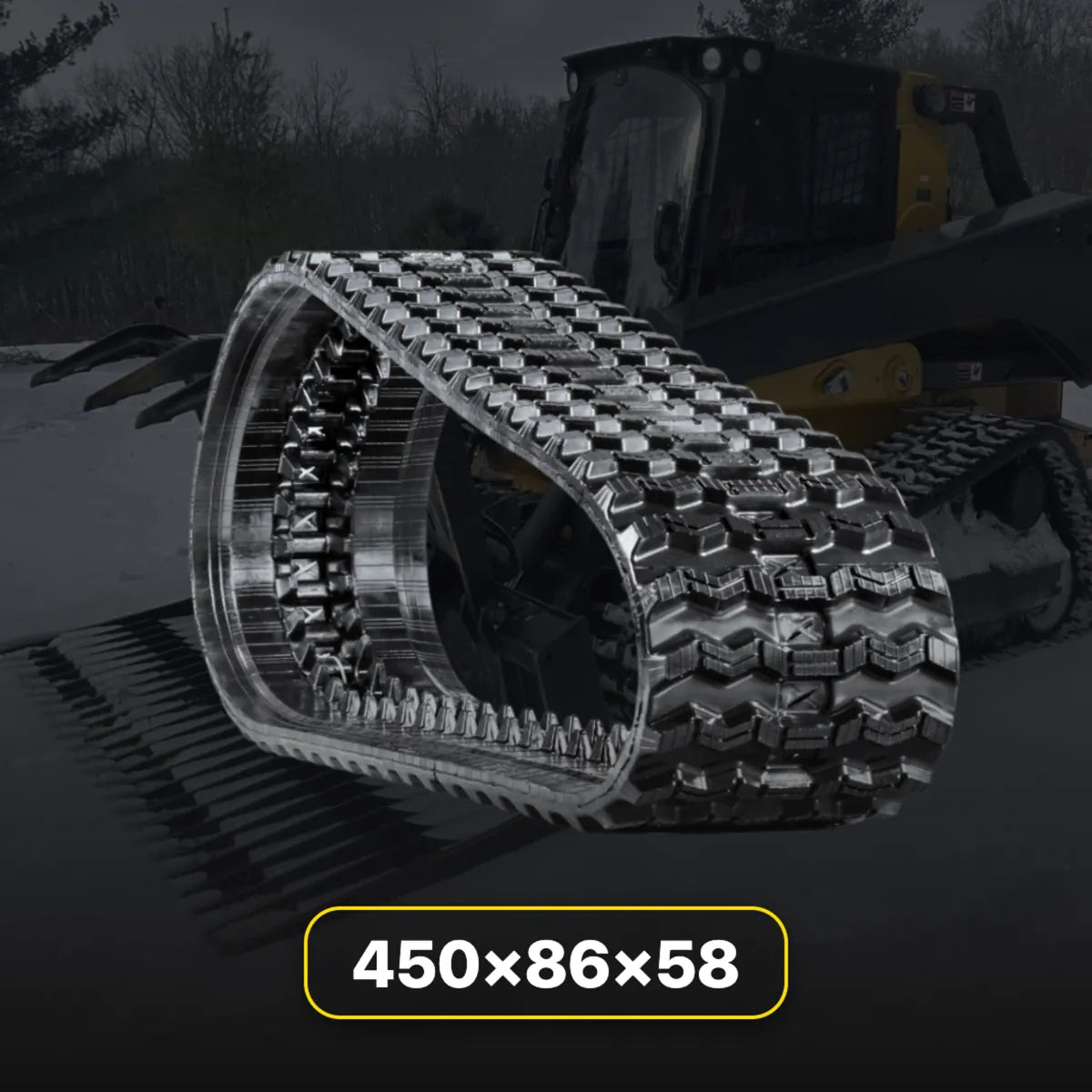 450x86x58 Rubber Tracks – 18" Heavy-Duty CTL