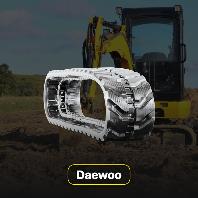 Daewoo replacement rubber tracks and undercarriage parts for compact construction equipment
