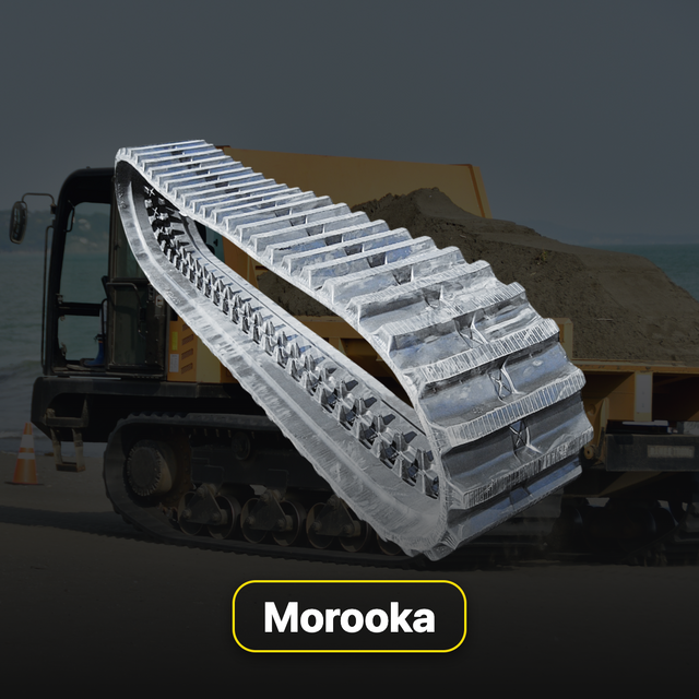 Morooka replacement rubber tracks and undercarriage parts for compact construction equipment