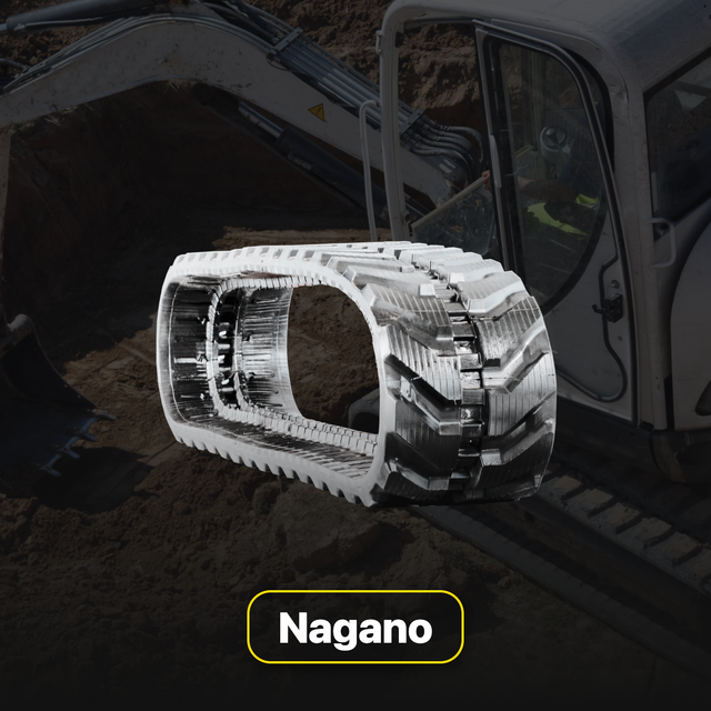 Nagano replacement rubber tracks and undercarriage parts for compact construction equipment