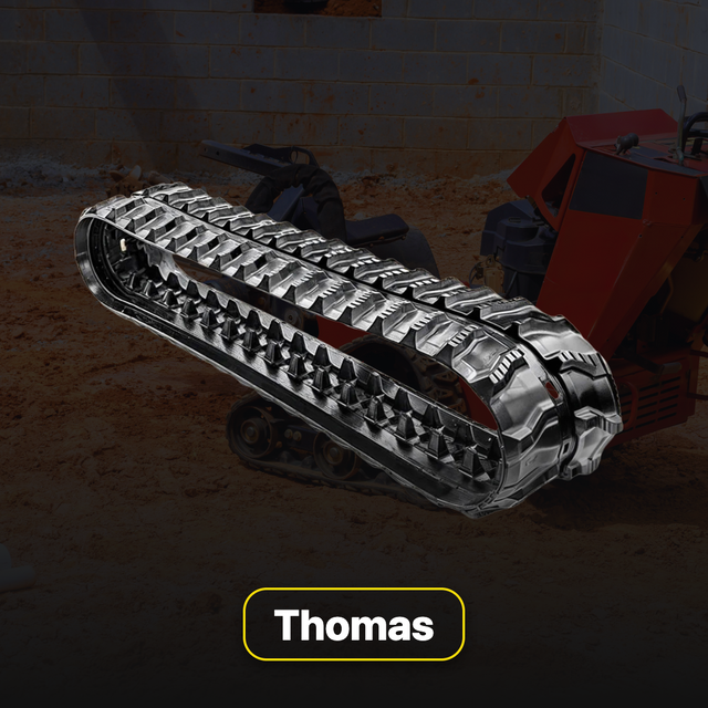 Thomas replacement rubber tracks and undercarriage parts for compact construction equipment