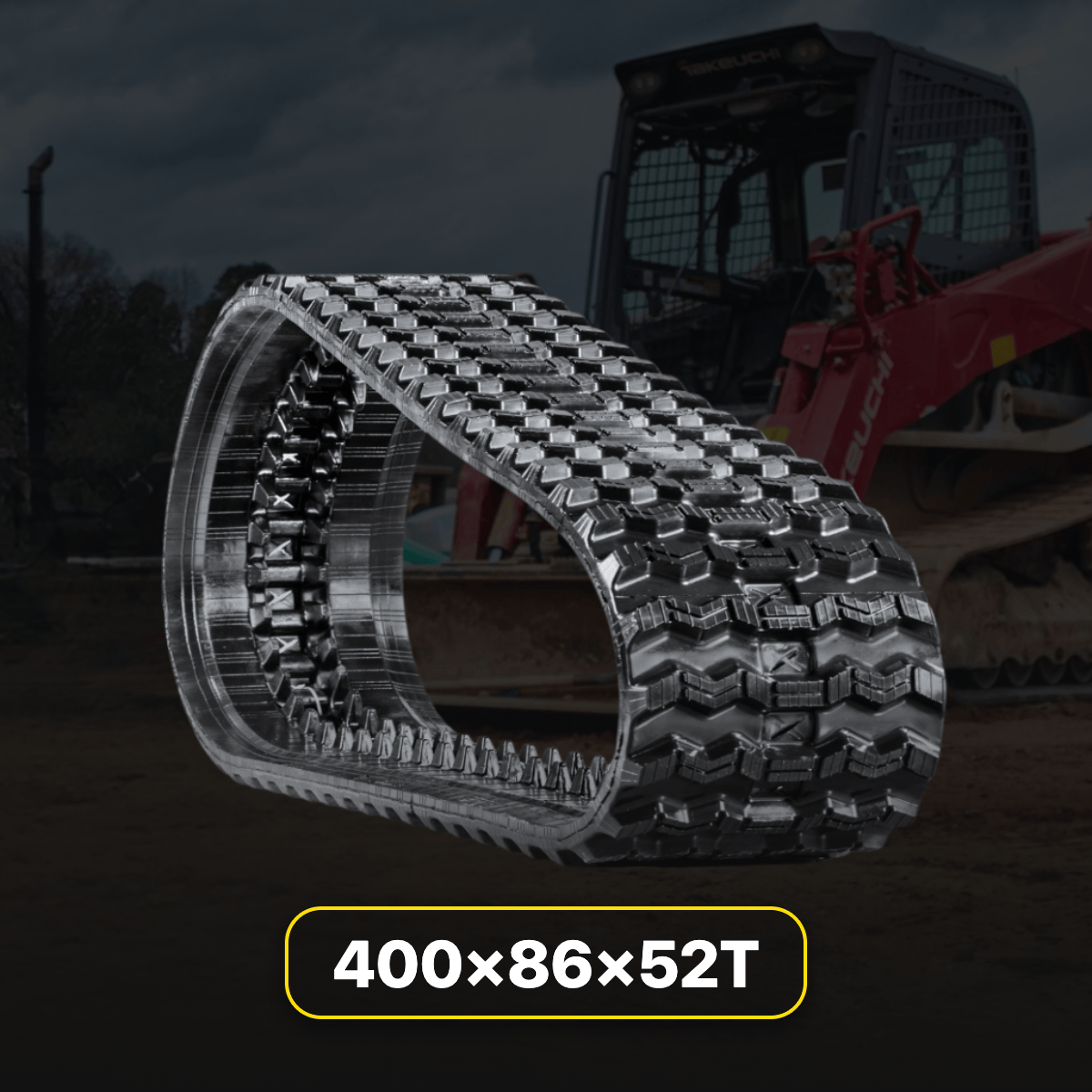 400x86Tx52 Rubber Tracks – 16" Heavy-Duty CTL