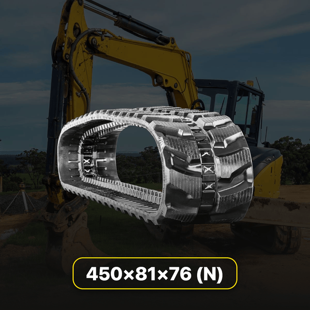 450x81x76 replacement rubber tracks for compact construction equipment