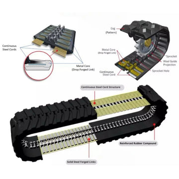 180x72x42 C-Block rubber track continuous steel cord construction