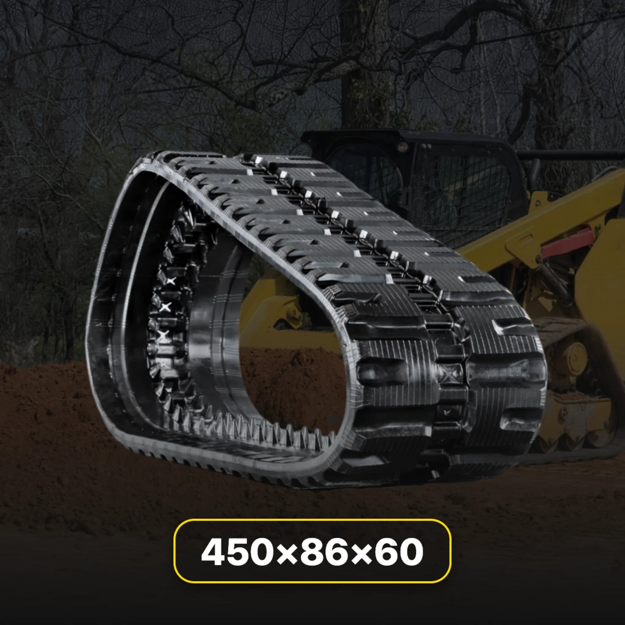 450x86x60 heavy-duty replacement rubber track size guide