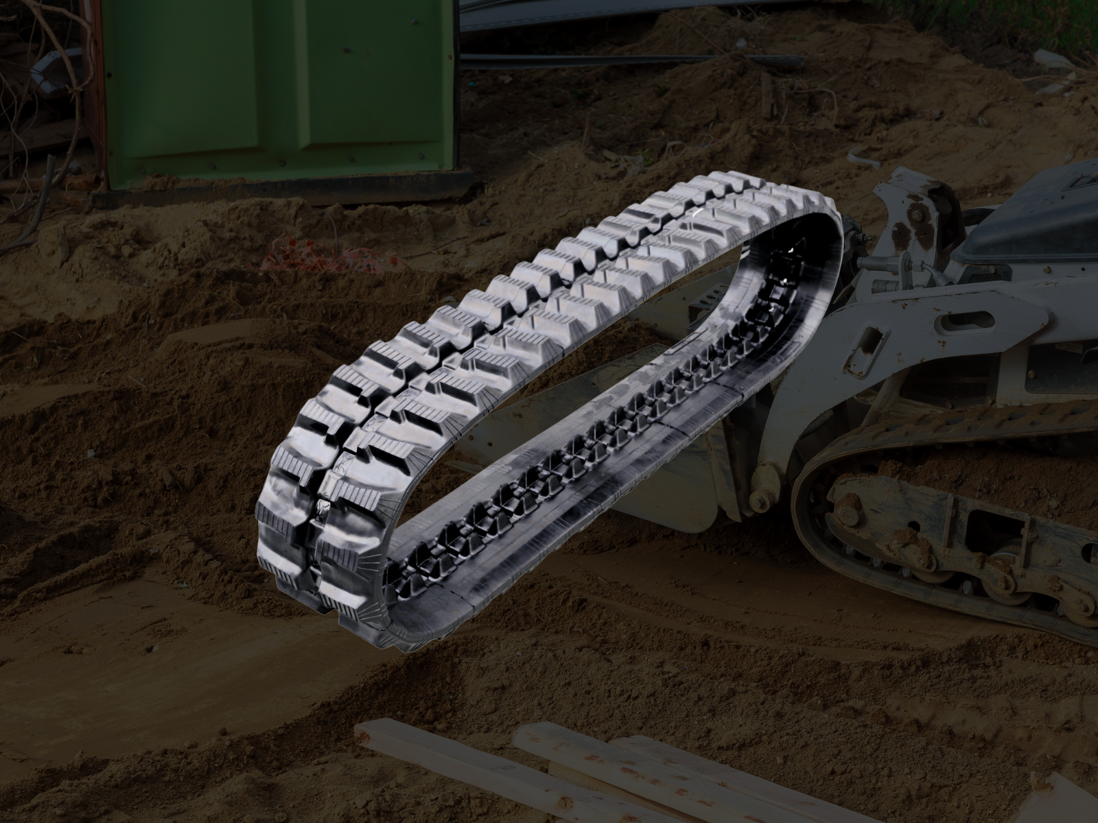 Compact track loader rubber tracks — aggressive directional-Block tread pattern