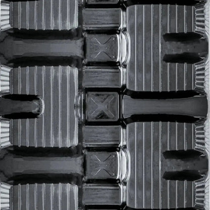 Bobcat T320 skid steer rubber track – C-Block tread close-up