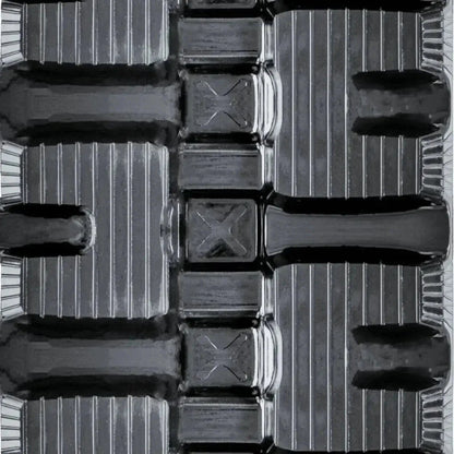 Bobcat T730 skid steer rubber track – C-Block tread close-up