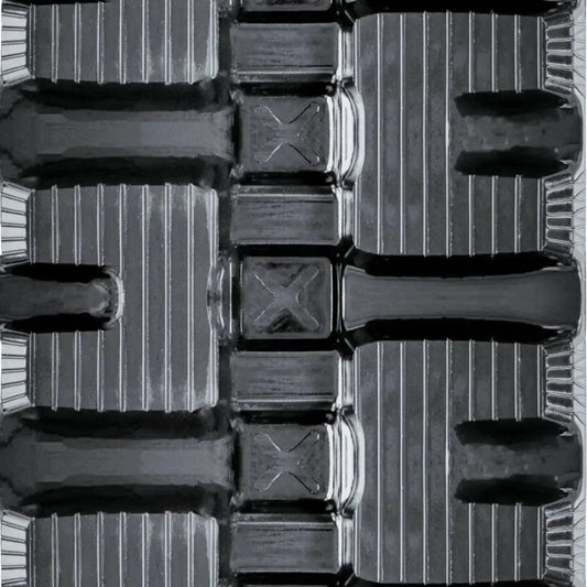 Case TV370B skid steer rubber track – C-Block tread close-up