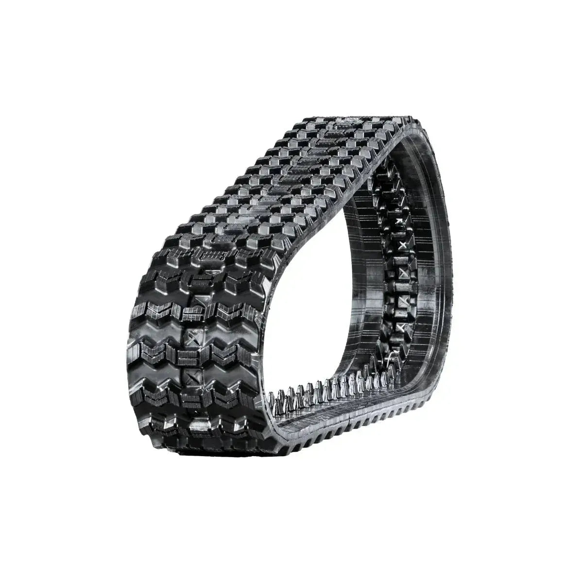 Takeuchi TL8 skid steer rubber track – Zig-Zag tread right side