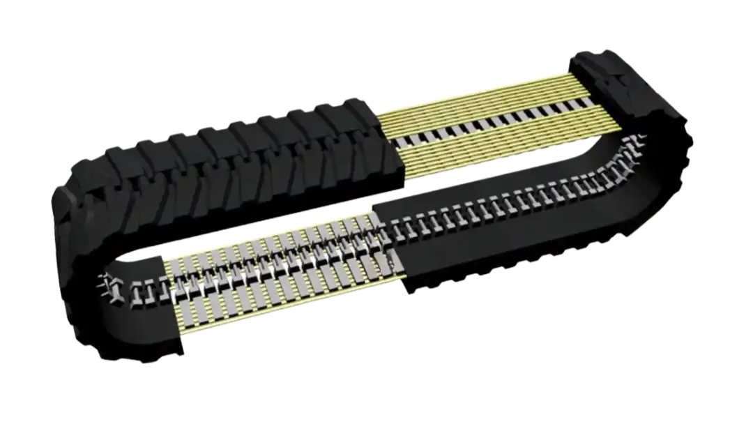 Black and yellow rubberized track roller