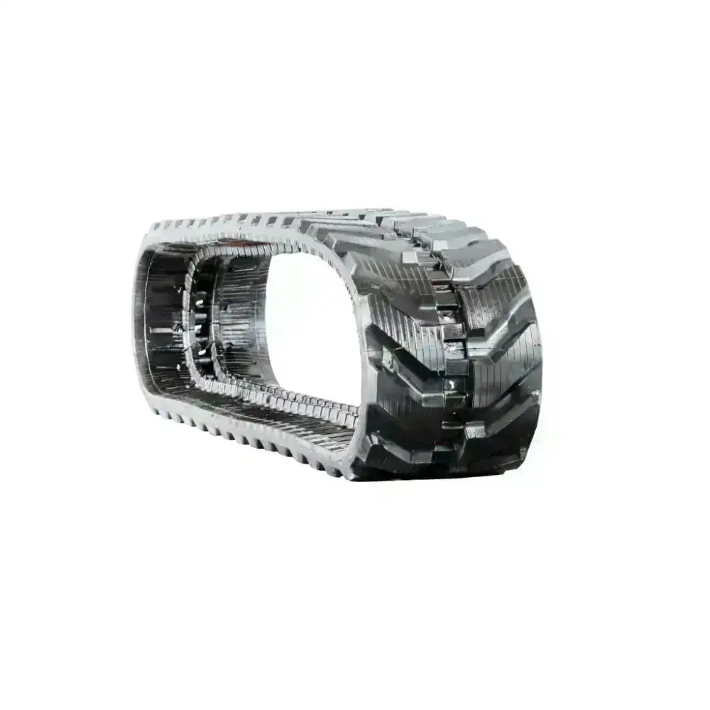 Bobcat E26 mini excavator rubber track, heavy-duty tread pattern, isolated on white