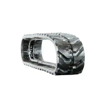 Bobcat E26 mini excavator rubber track, heavy-duty tread pattern, isolated on white