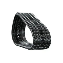 Heavy-duty rubber skid steer track with C-block tread for Bobcat T64, isolated on white