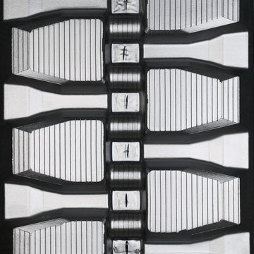 Bridgestone 400x86Bx52 Staggered Block rubber track — tread detail