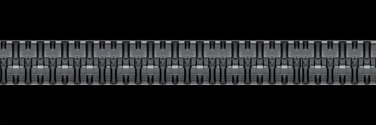 Rubber track tread design – premium compound resists chunking – profile view