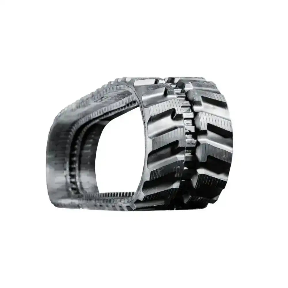 HD rubber track for Case CX50B mini excavator with heavy-duty tread pattern, white background