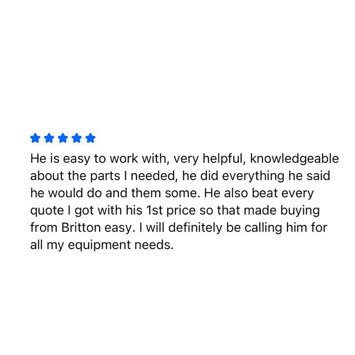 A customer review with a five-star rating.