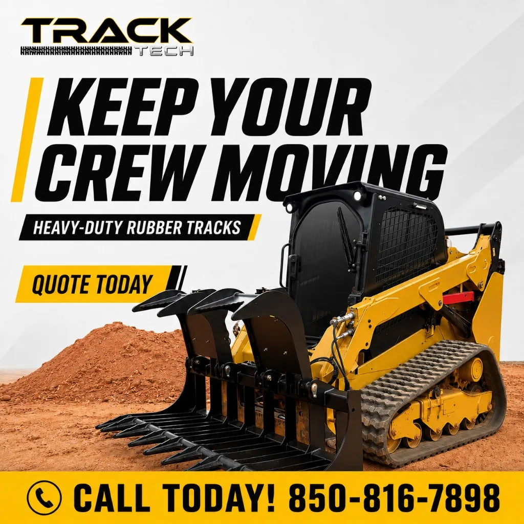 Takeuchi TL8 C-Lug 320x86x52 on mud & dirt jobsite