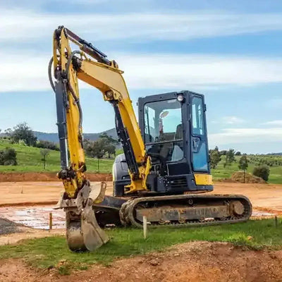 mini excavator with premium aftermarket tracks – anti-chunk compound