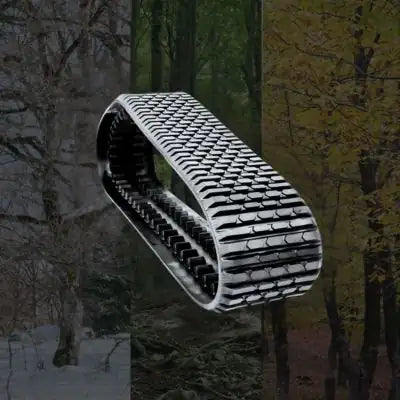 Multi-bar rubber track tread pattern designed for traction, stability, and extended wear life