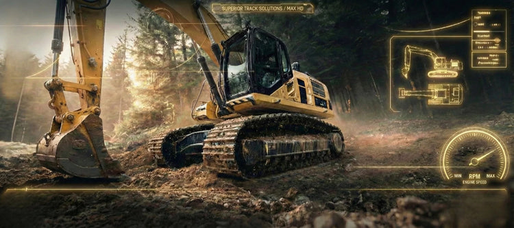 Contractor-Grade rubber track engineered for construction durability – profile view