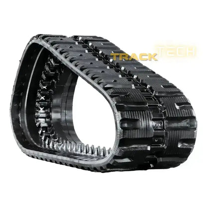 Black rubber track for Takeuchi TL140 with robust tread pattern and internal drive lugs