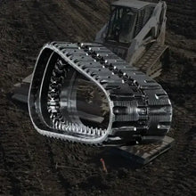 Rubber track for bobcat skid steers and compact construction equipment.