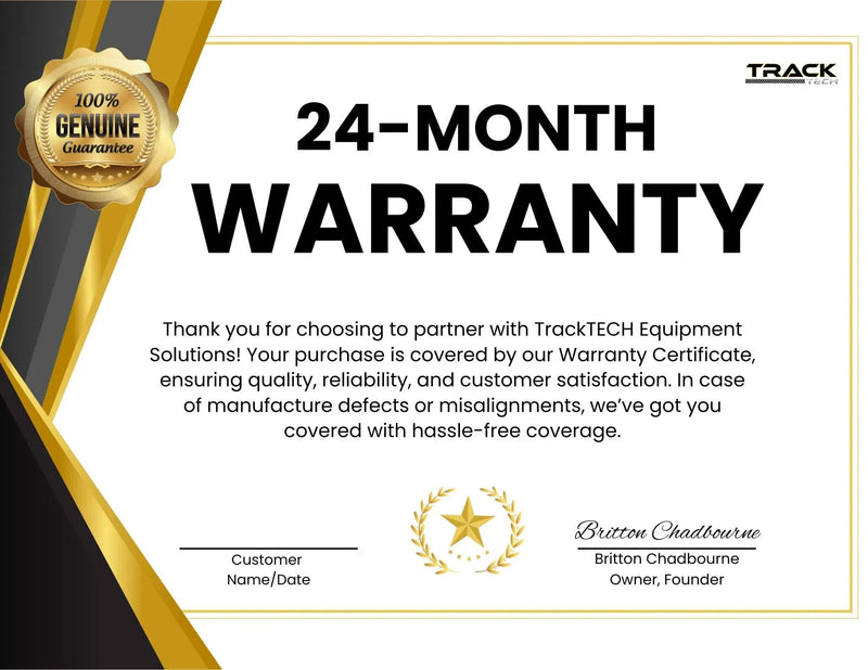 TrackTECH Warranty Certificate